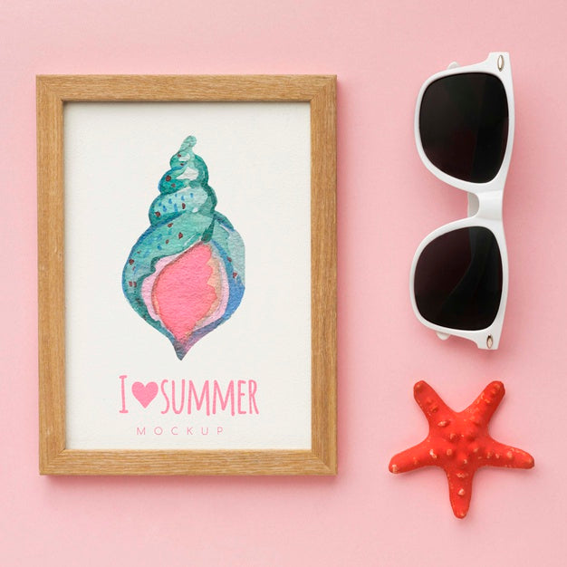 Wooden Frame With Pink Background Psd