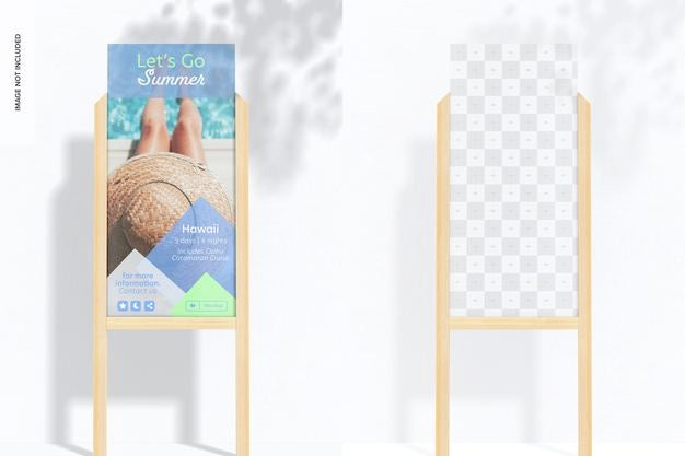 Premium PSD  Poster easel stand mockup front view