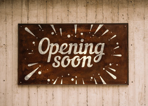 Wooden Opening Soon Board Psd
