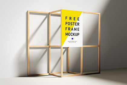 Wooden Poster Frame Mockup
