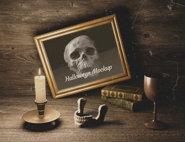 Wooden Rustic Decor With Gothic Elements Psd