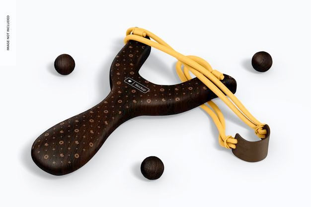 Wooden Slingshot Toy Mockups Psd