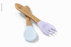Wooden Spoon And Fork Mockup, Right View Psd