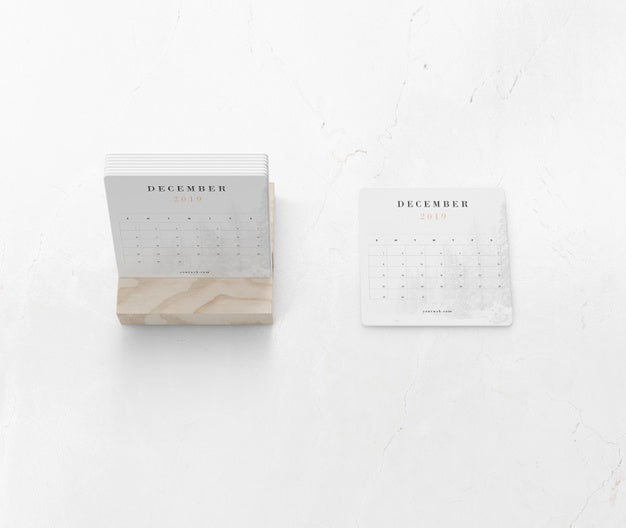 Wooden Support For Miniature Calendar Psd