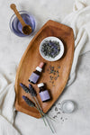 Wooden Tray With Lavender Serum Psd