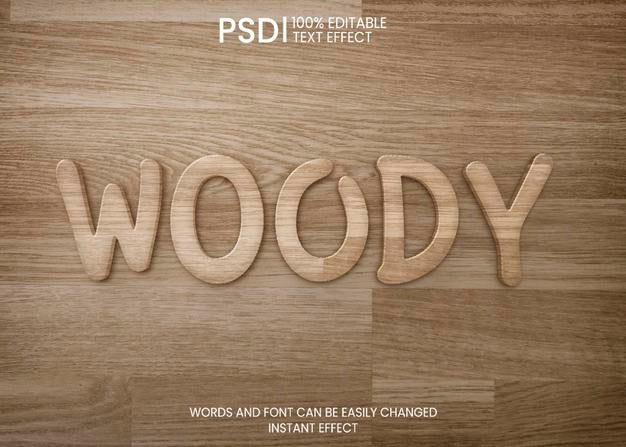 Wooden Works Texture Text Effect Psd