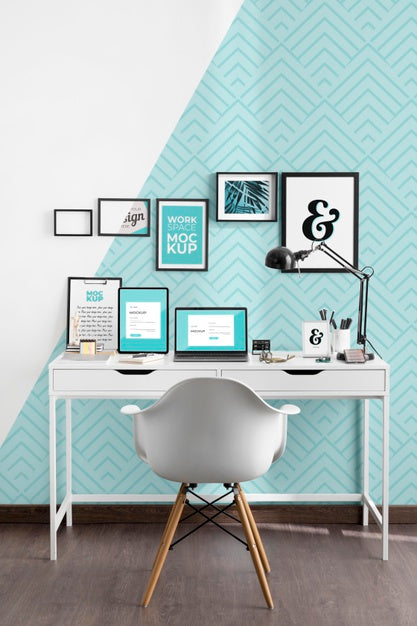 Work Desk Mockup With Devices Psd