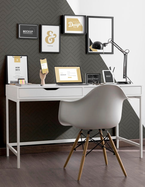 Work Desk Mockup With Devices Psd