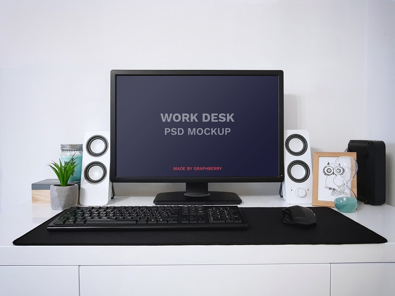 Work Desk Psd Mockup