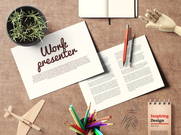 Work Presenter On Desktop Mock Up Psd