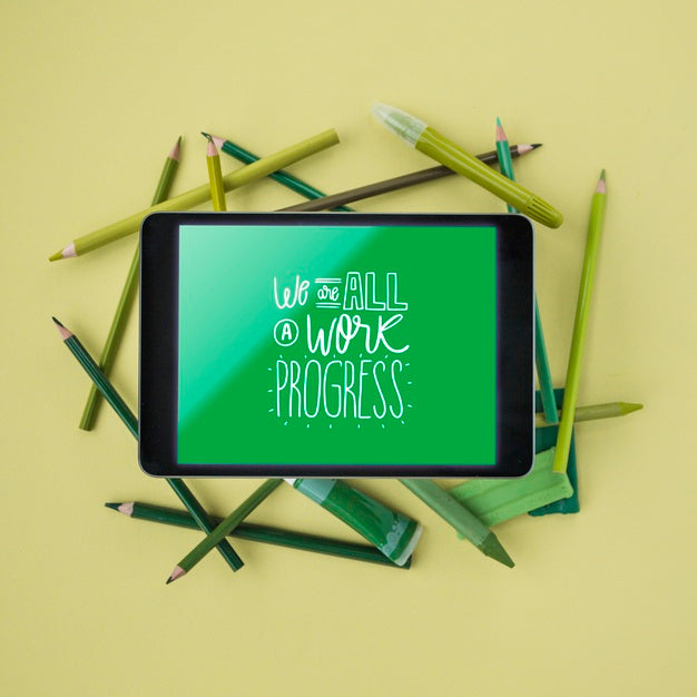 Workart View With Electronic Device Psd