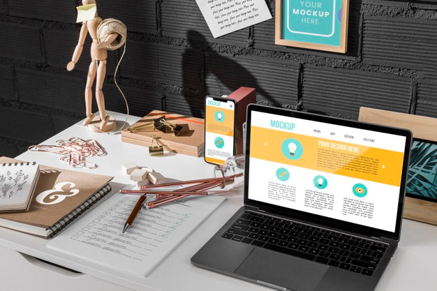 Workplace Mockup With Devices Psd
