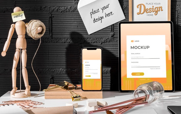 Workplace Mockup With Devices Psd
