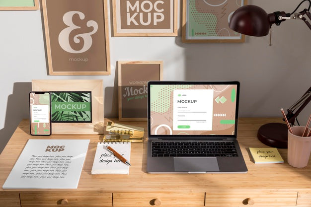 Workplace Mockup With Devices Psd