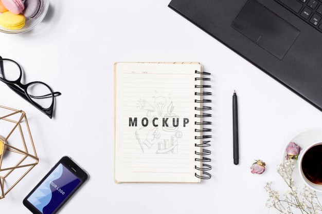 Workspace At Office With Tools And Coffee Psd