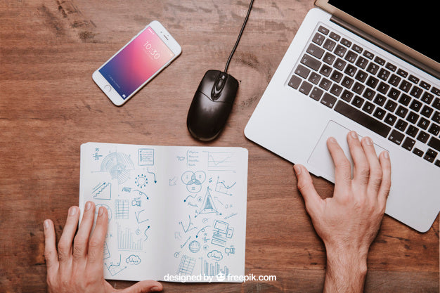 Workspace Mockup From Above Psd