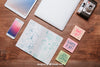 Workspace Mockup From Above With Sticky Notes Psd