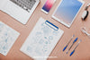 Workspace Mockup With Clipboard Psd