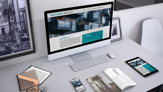 Workspace Mockup With Computer Psd