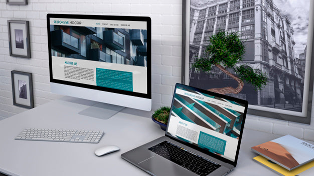 Workspace Mockup With Computer Psd