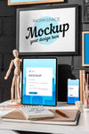 Workspace Mockup With Devices Psd