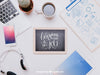 Workspace Mockup With Slate And Clipboard Psd