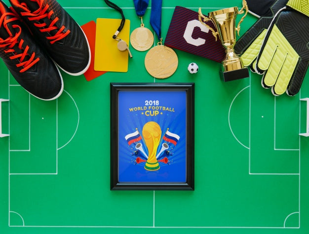 World Football Cup Mockup With Frame Psd