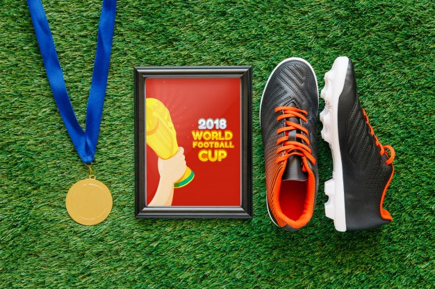 World Football Cup Mockup With Frame Psd