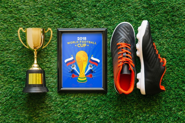 World Football Cup Mockup With Frame Psd