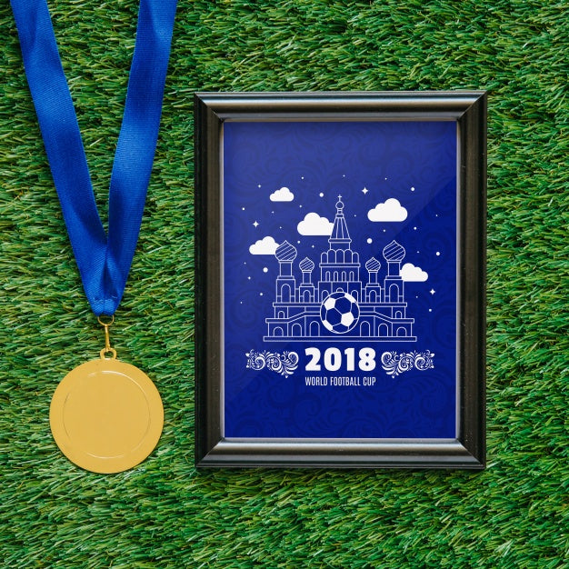 World Football Cup Mockup With Frame Psd