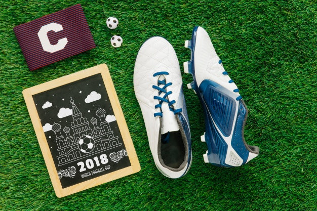 World Football Cup Mockup With Slate Psd