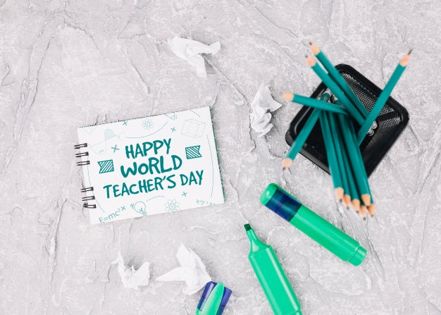 World Teacher Day Mockup With Booklet Psd