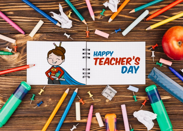World Teacher Day Mockup With Booklet Psd