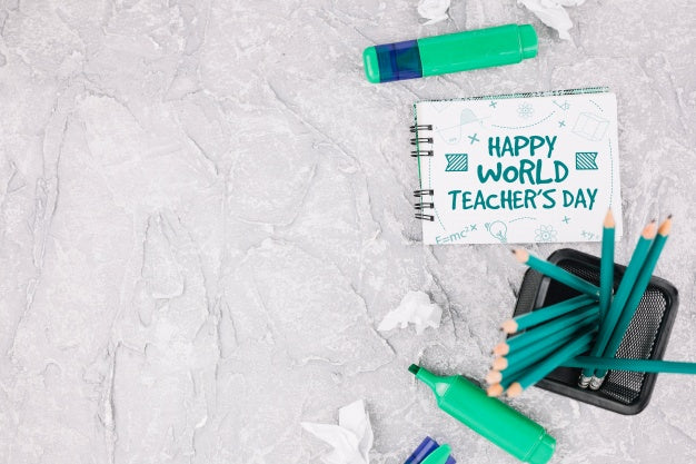 World Teacher Day Mockup With Booklet Psd