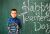 World Teacher Day Mockup With Kid Holding Clipboard Psd