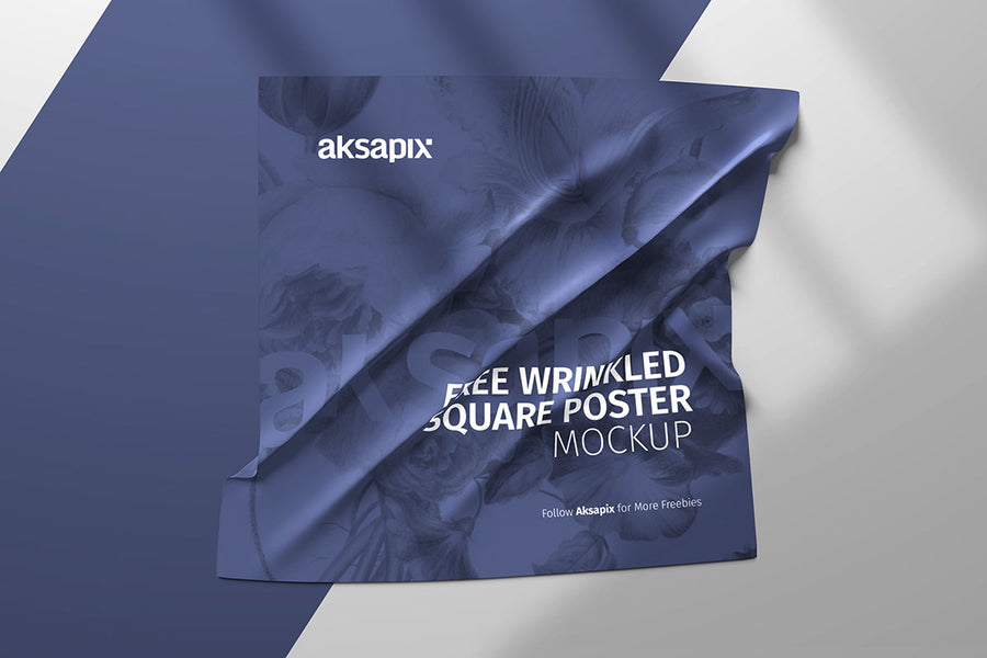Wrinkled Square Poster Mockup