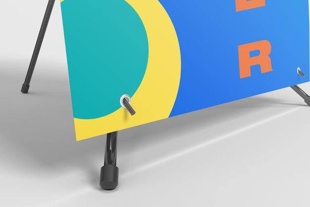 X Banner Zoom Mockup Psd