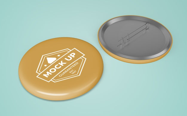 Yellow Badge With Company Logo Psd