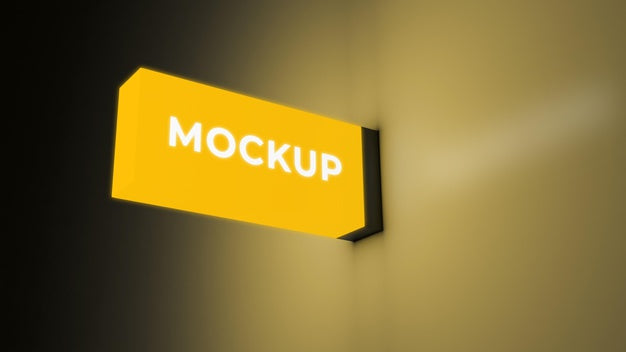 Yellow Colour Night Business Sign Psd