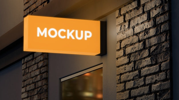 Yellow Colour Night Business Sign Psd