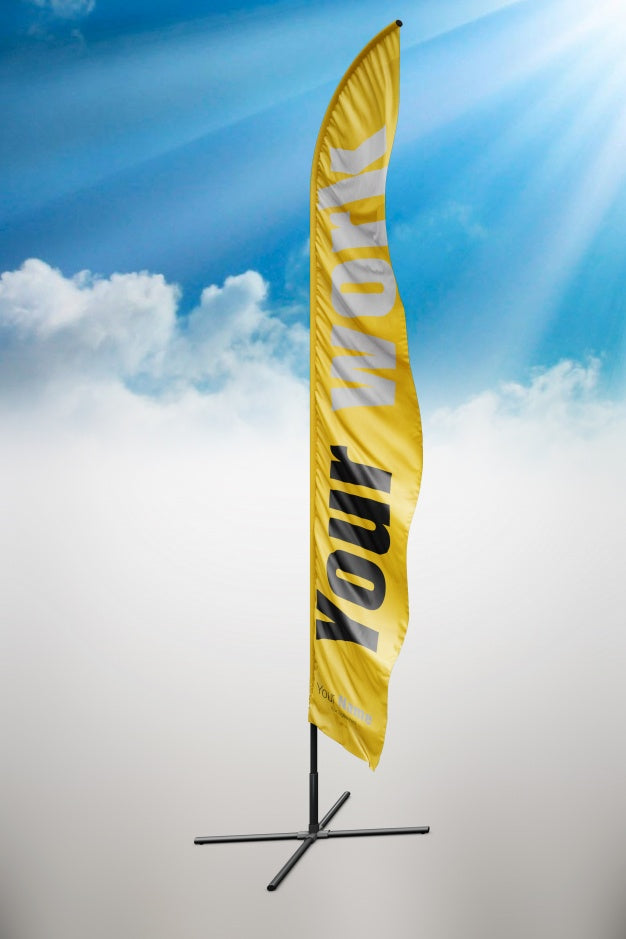 Yellow Flag Mock Up Psd