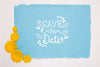 Yellow Flowers Save The Date Mock-Up Psd