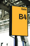 Yellow Gate Signboard Mockup At The Airport Psd