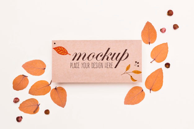 Yellow Leaves Arrangement Mock-Up Design Psd