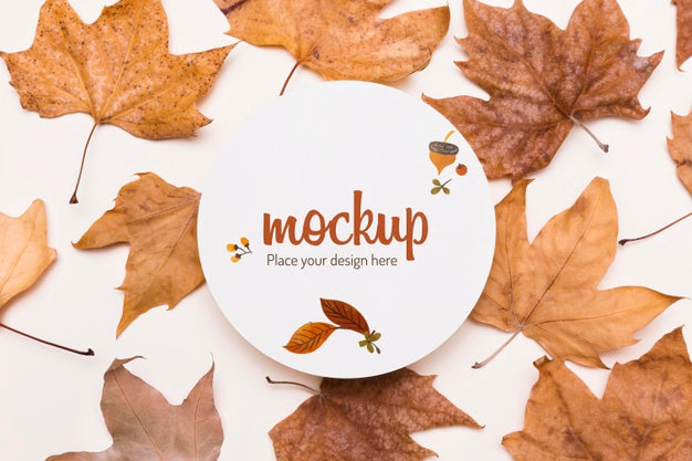Yellow Leaves Arrangement Mock-Up Psd