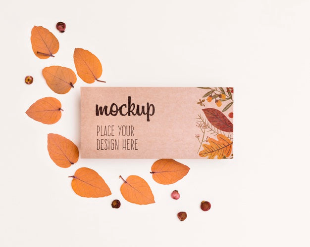 Yellow Leaves Arrangement Mock-Up Style Psd