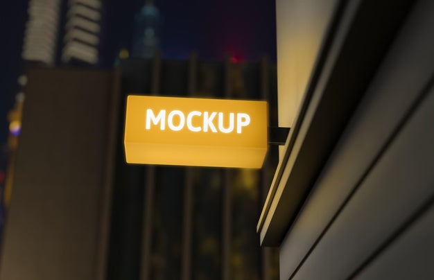 Yellow Night Business Sign Psd