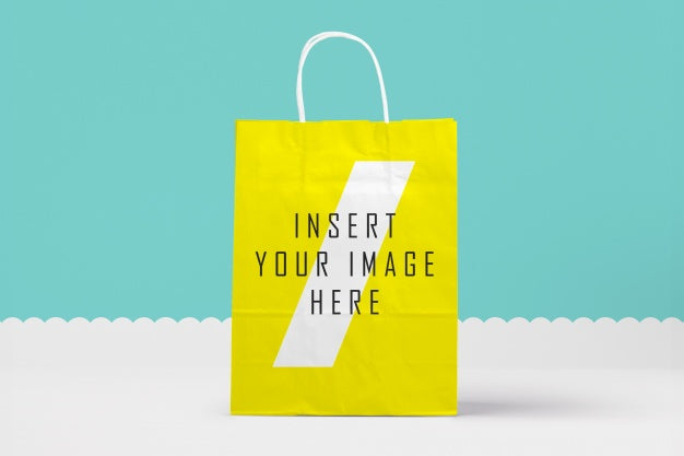 Yellow Paper Bag Mock Up Psd