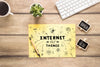 Yellow Paper Mockup With Internet Of Things Concept Psd