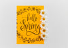 Yellow Paper Mockup With Spring Flowers Psd